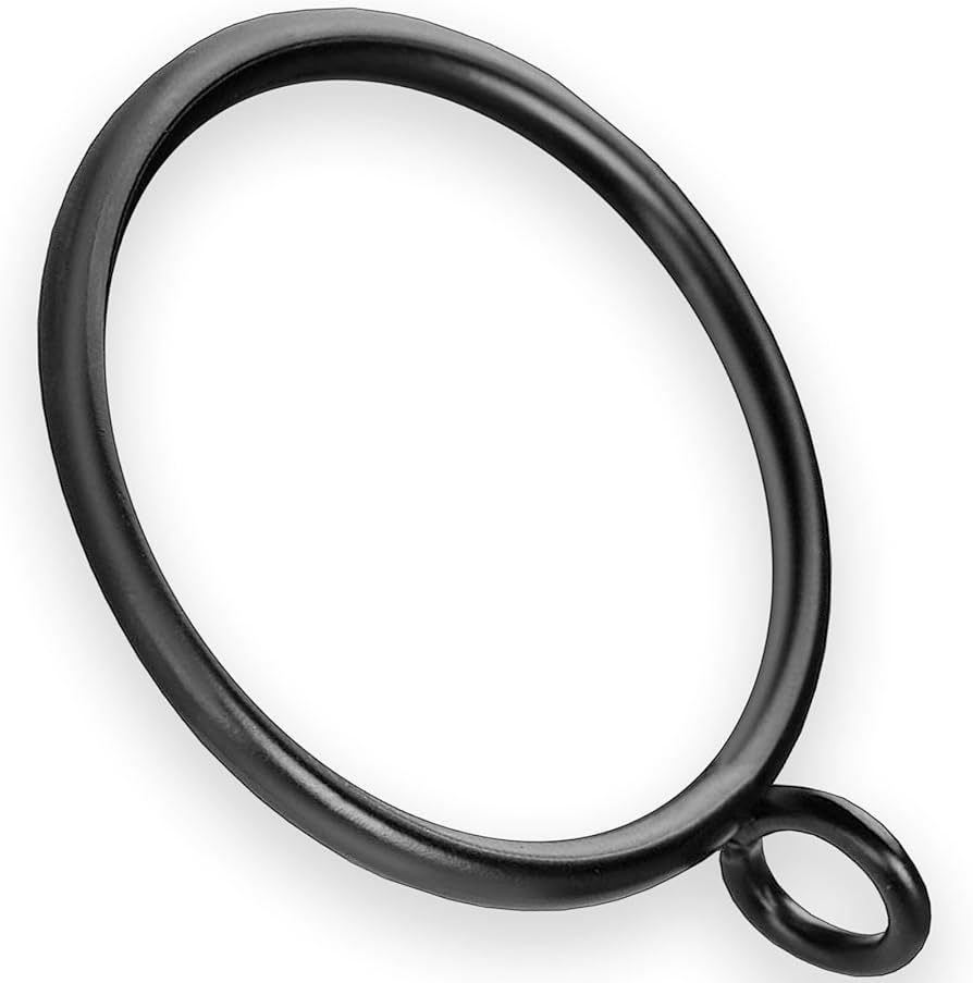 14 PCS 1.5 Inch Black Curtain Rings for Drapes, Drapery Rings with Eyelets, Matte Black Curtain R... | Amazon (US)