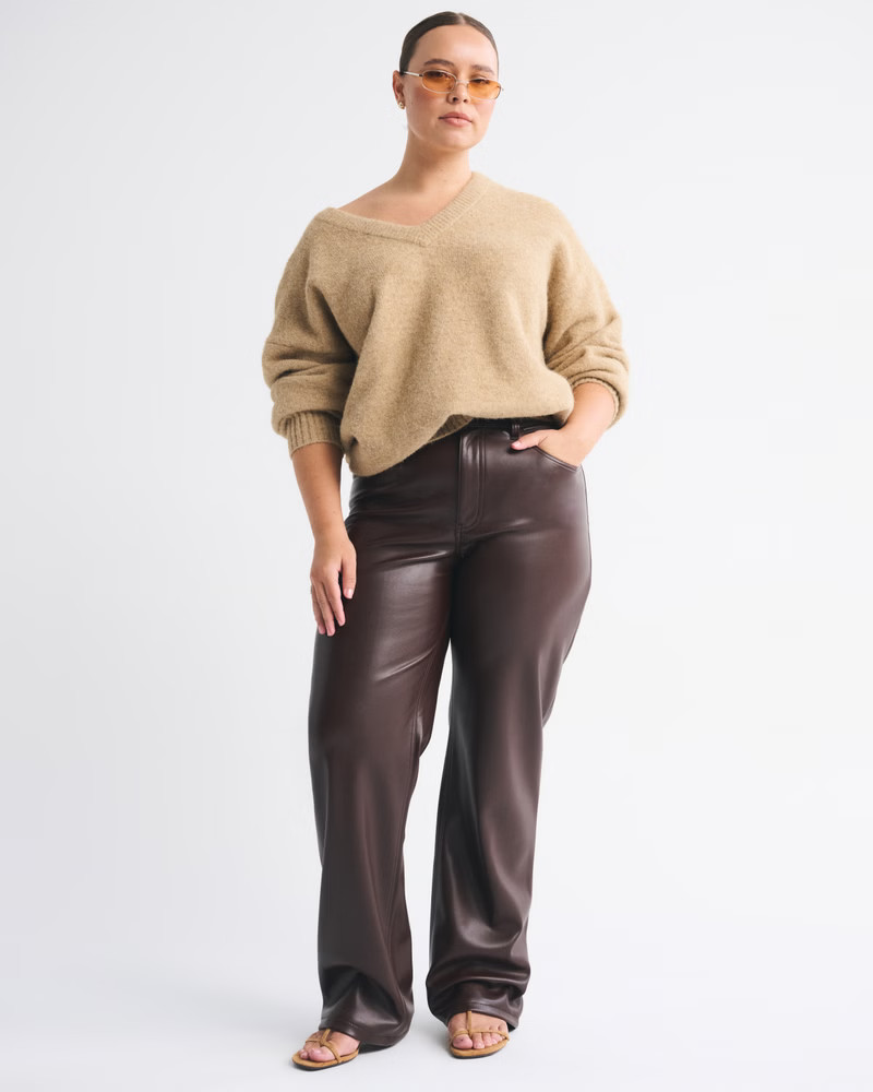 Women's Curve Love High Rise 90s Relaxed Vegan Leather Pant | Women's New Arrivals | Abercrombie.... | Abercrombie & Fitch (US)