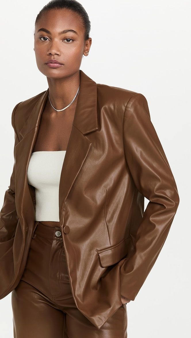 Faux Leather Blazer | Shopbop