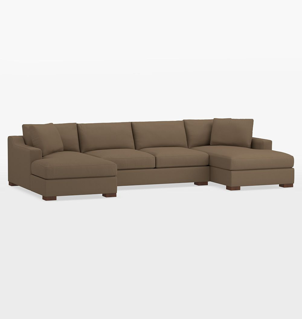 Sublimity Luxe 6-Piece Double Ottoman Sectional Sofa - Gent Mushroom | Rejuvenation