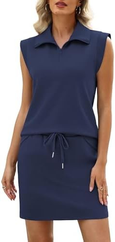 Casly Lamiit 2 Piece Skirt Sets for Women Summer Half Zip Travel Outfits Cap Sleeve Lapel Tops Ma... | Amazon (US)