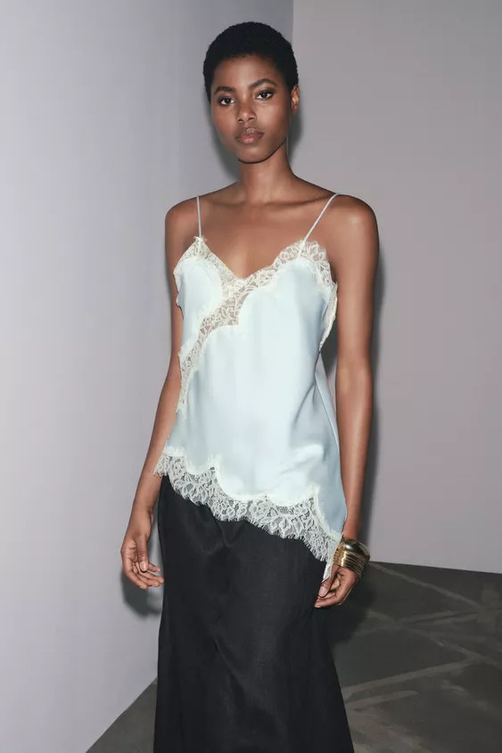 ZW COLLECTION LACE CAMISOLE TOP | Zara US
