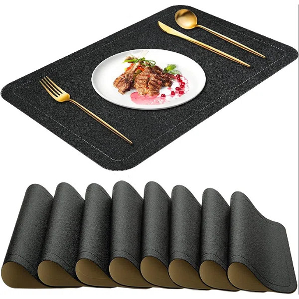 Waterproof 8 Piece Leather Placemat Set | Wayfair North America