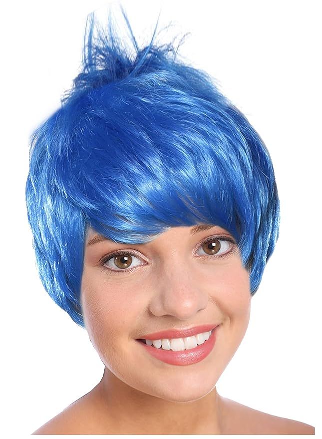 Blue Pixie Wig Blue Joyful Pixie Costume Wig Short Blue Wig - One Size | Amazon (US)
