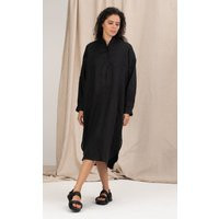 Black Linen Dress Women Clothing, Plus Size Maxi Long Sleeve Shirt Dress, Oversized Women, Tunic | Etsy (US)