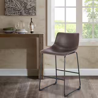 Brinley Brown Counter Stool (Set of 3) | The Home Depot