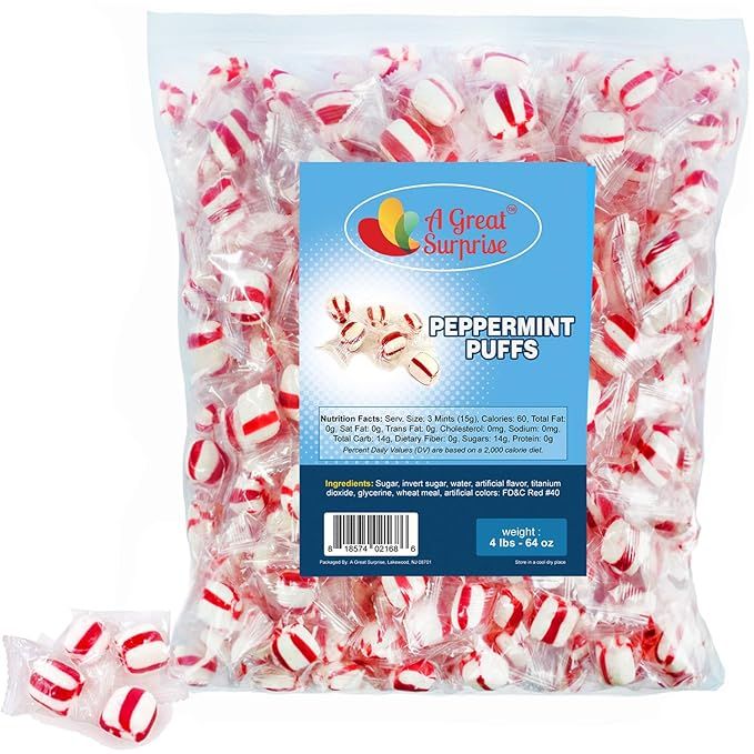 Mint Candy - Soft Peppermint Puffs - Colombina Hard Candy - Red Candy - Bulk Candy 4 LB | Amazon (US)