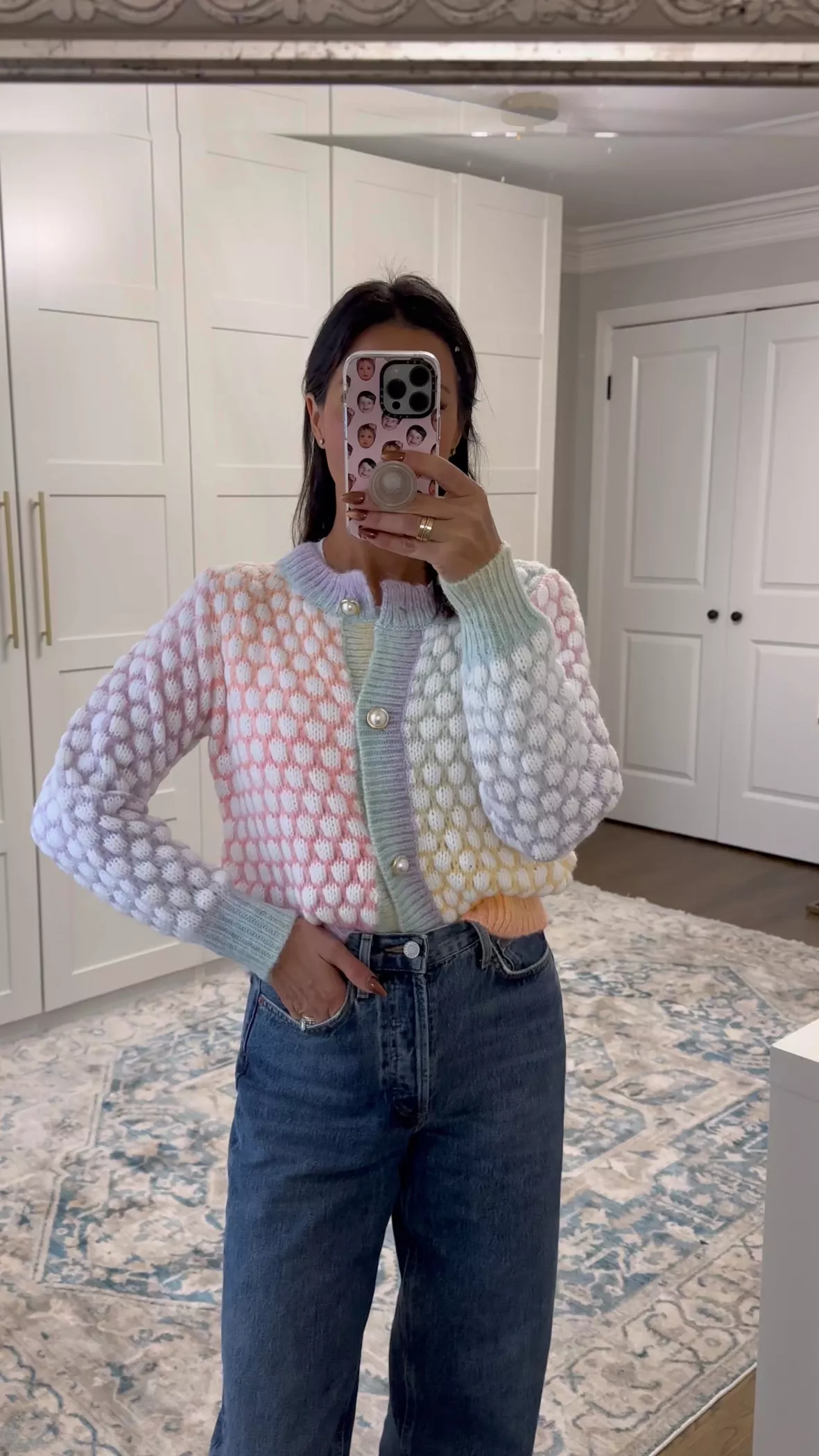 Selena Gomez rocks sleek bob and off-the-shoulder striped sweater dress  plugging Rare Beauty