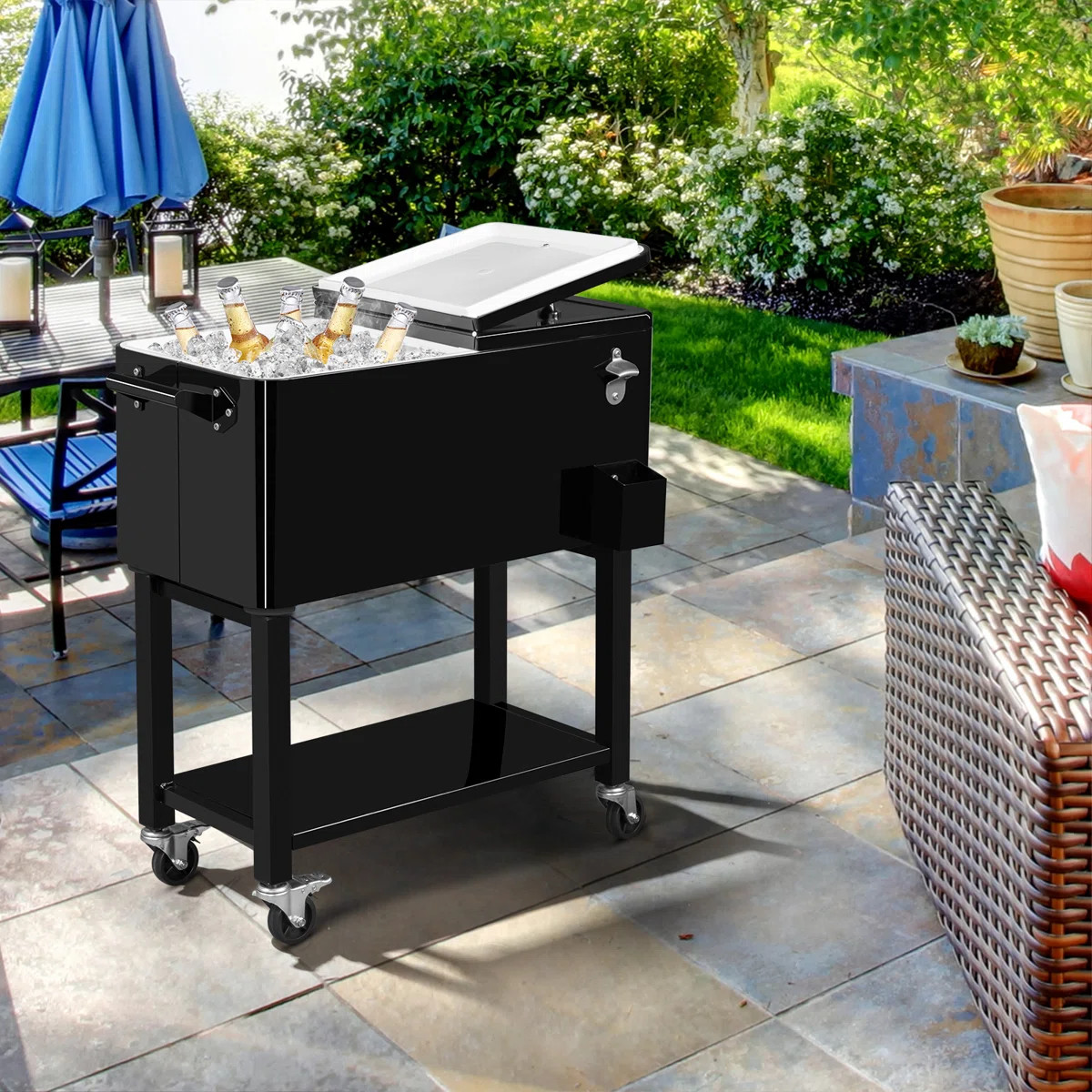 Winado 80 Qt. Outdoor Rolling Cooler Cart Storage Cabinet | Wayfair North America