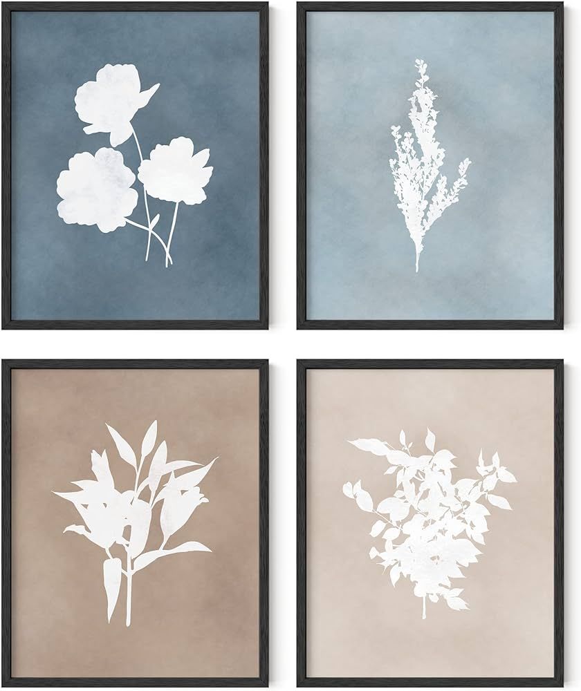 HAUS AND HUES Floral Wall Art - Set of 4 Plant Posters for Wall Vintage Botanical Prints, Flower ... | Amazon (US)
