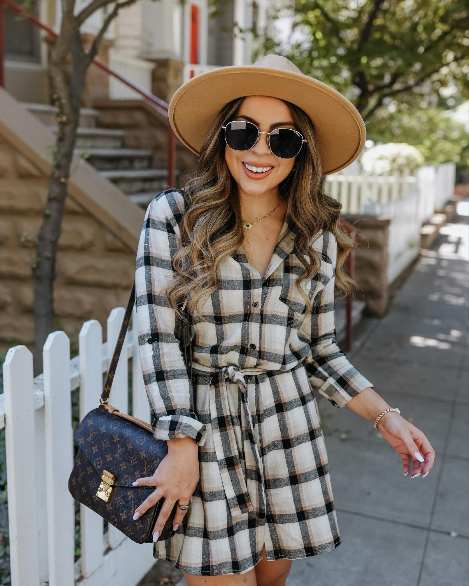 Pick Of The Patch Green Plaid Tie-Front Mini Dress