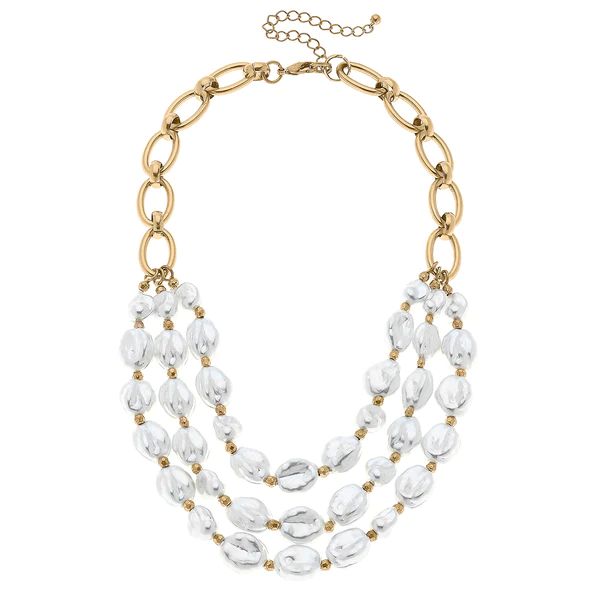 Valencia Layered Baroque Pearl Necklace in Ivory | CANVAS