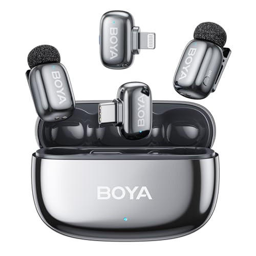BOYA mini 2 Wireless Microphone for iPhone & Android, AI Noise Cancellation, App Control, Safety Track, 30H Battery Life with Charging Case, Lapel Microphone Wireless for Video Recording Podcast Vlog | Amazon (US)