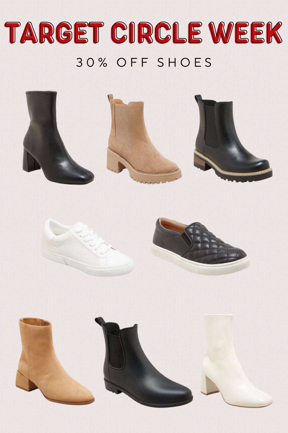 30% off women’s shoes for Target Circle Week

#LTKshoecrush #LTKfindsunder50 #LTKsalealert