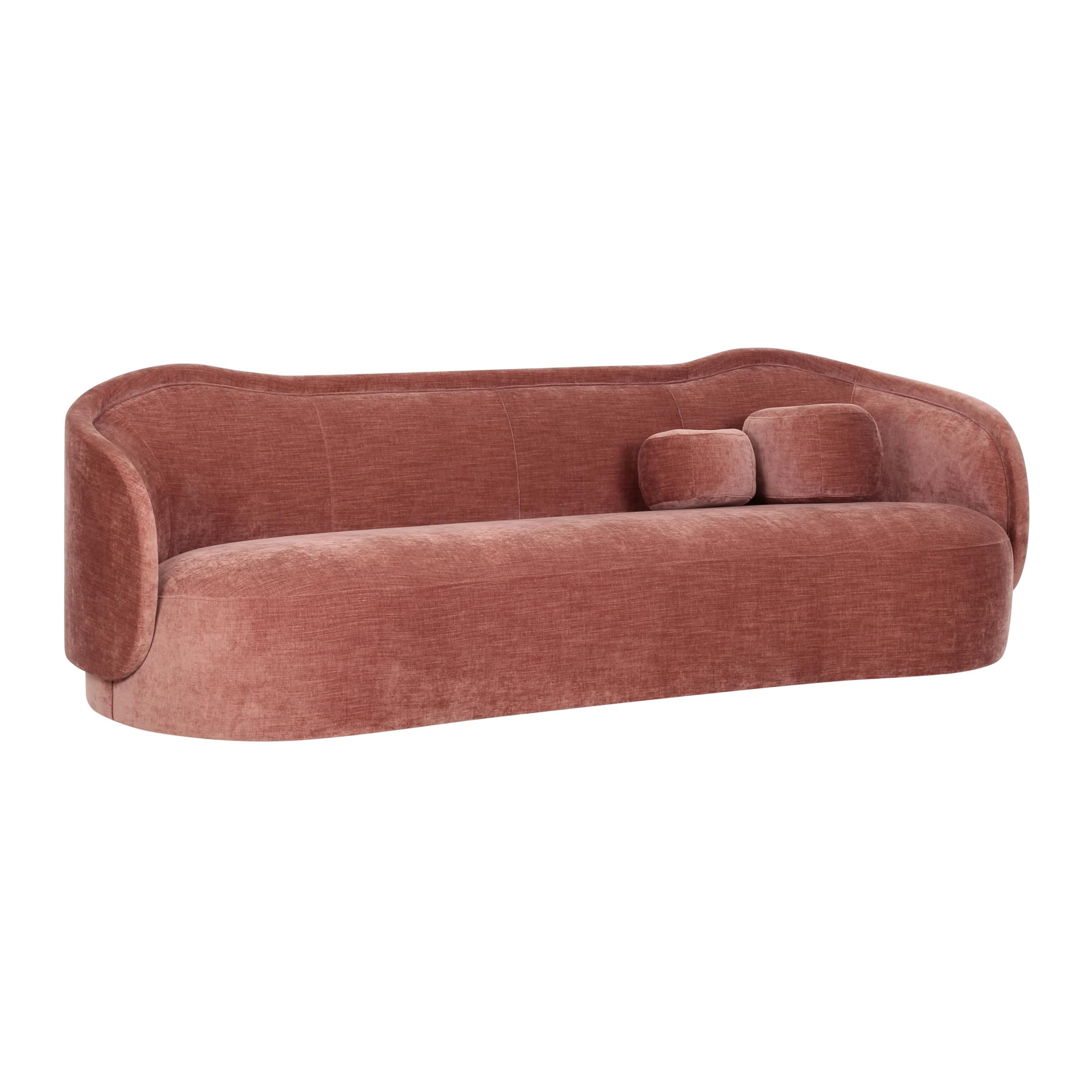 Tov Furniture Circe Cream Textured Velvet Sofa (Mauve) | Amazon (US)