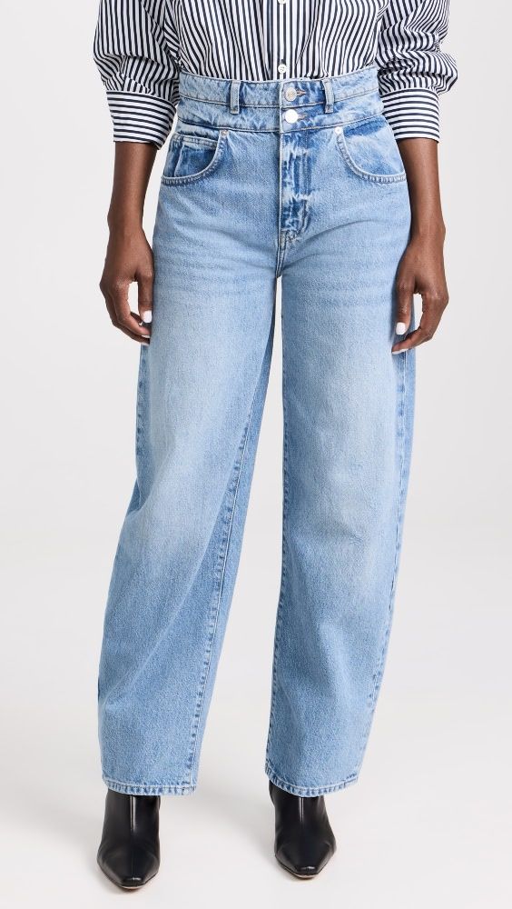 FRAME Double Waist Long Barrel Jeans | Shopbop | Shopbop