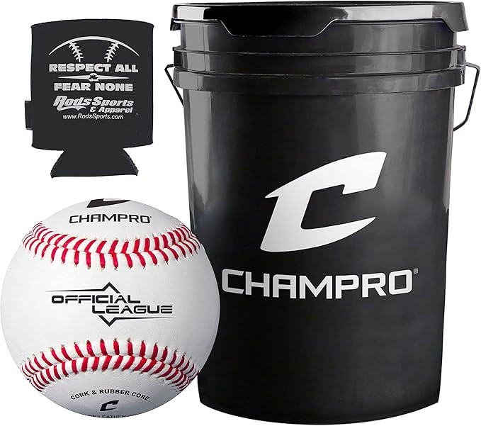 CBB-90 Durahide Cover Baseballs in a Black Champro Bucket – 30 Balls and one Rods Can Sleeve In... | Amazon (US)