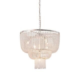 Cheyenne 7-Light Silver/Gold Chandelier with Crystal Shade | The Home Depot
