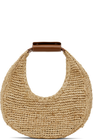 Staud - Beige Moon Raffia Bag | SSENSE