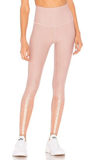 Beyond Yoga Alloy Ombre High Waisted Midi Legging in Brazen Blush & Rose Gold Speckle | Revolve Clothing (Global)