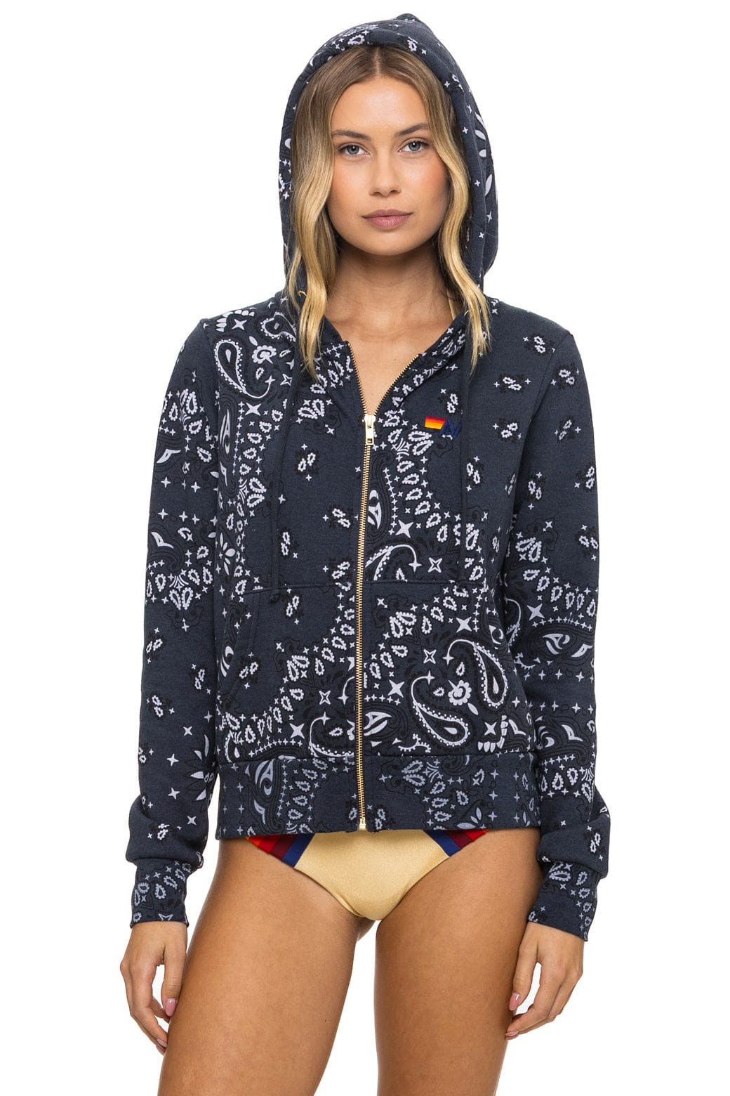 BANDANA ZIP HOODIE - CHARCOAL | Aviator Nation