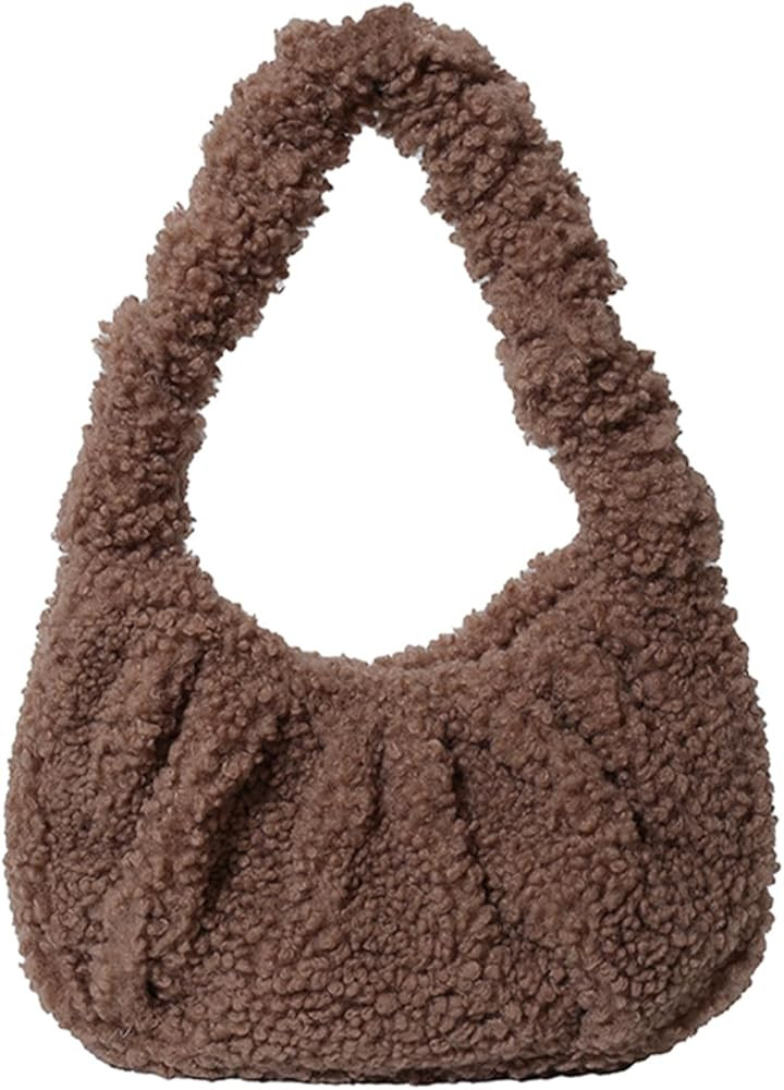 Fluffy Tote Bag, Fuzzy Purses for Women Faux Fur Bag Lambswool Y2k Purse Furry Bag | Amazon (US)