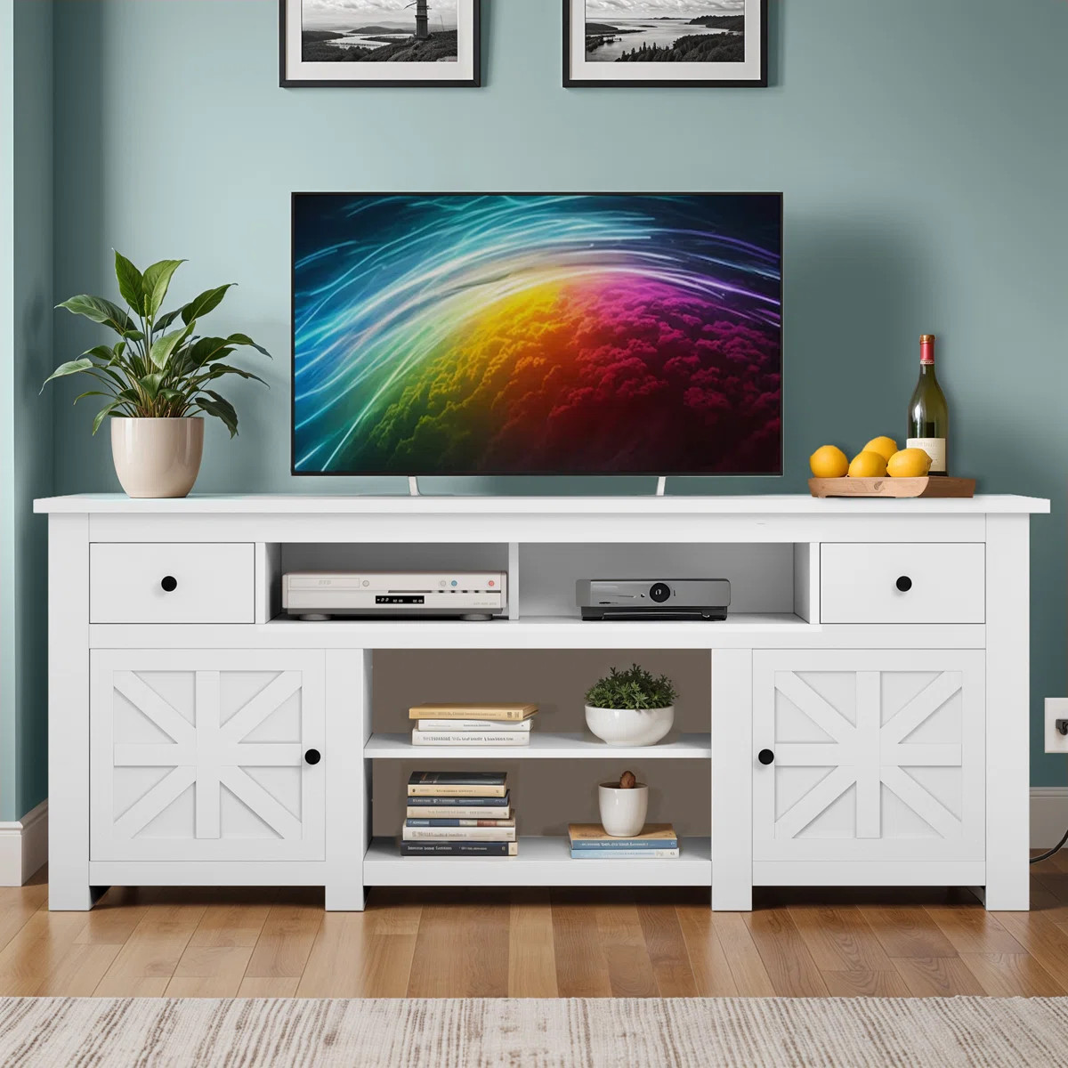 Kavita 70" Vintage Style Media Console TV Console Media Center, Multifunction Sideboard Buffet Wi... | Wayfair North America