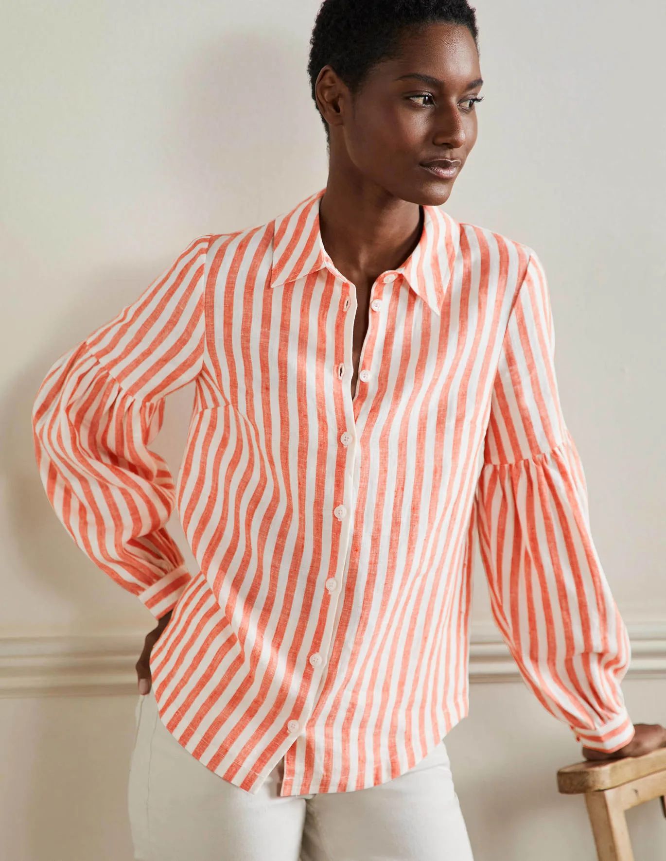 Anna Blouson Linen Shirt | Boden (US)