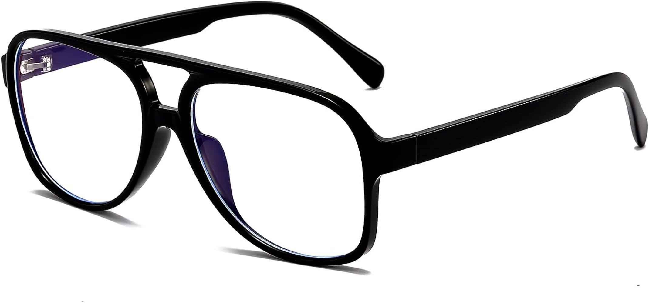 Retro Aviator Blue Light Glasses for Women Men 70s Oversized Frame Pilot Glasses Anti Eyestrain | Amazon (US)