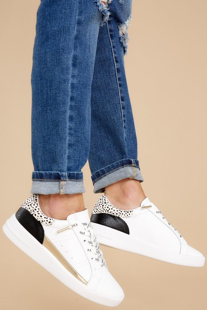 Ada White Black Multi Sneakers | Red Dress 