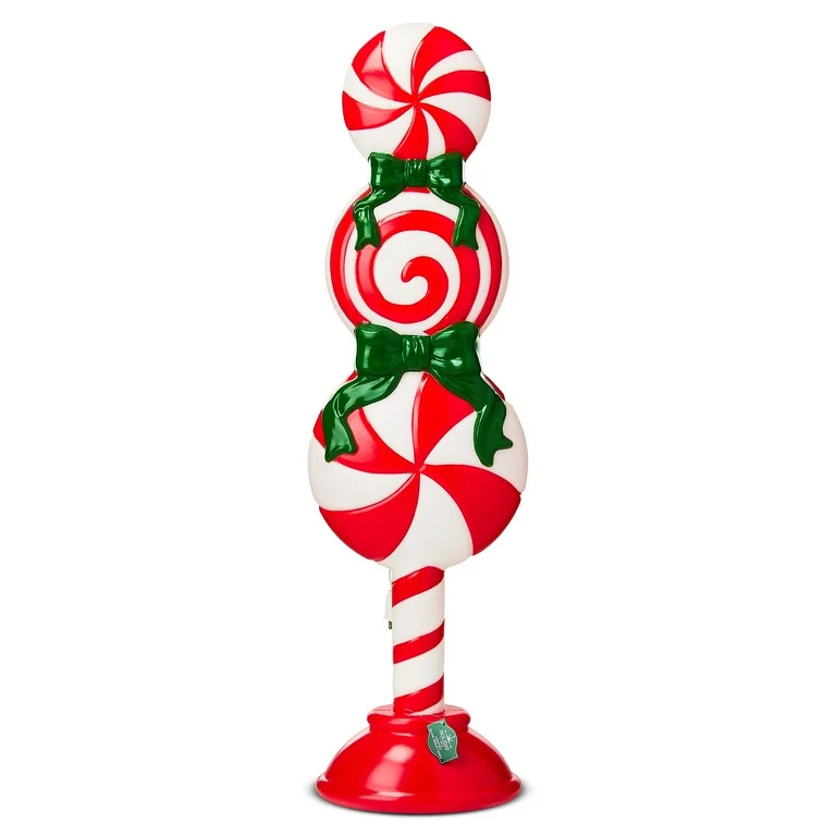 Light Blow Mold Candy Outdoor Christmas Decoration, 42", Red, White, and Green, by Holiday Time | Walmart (US)