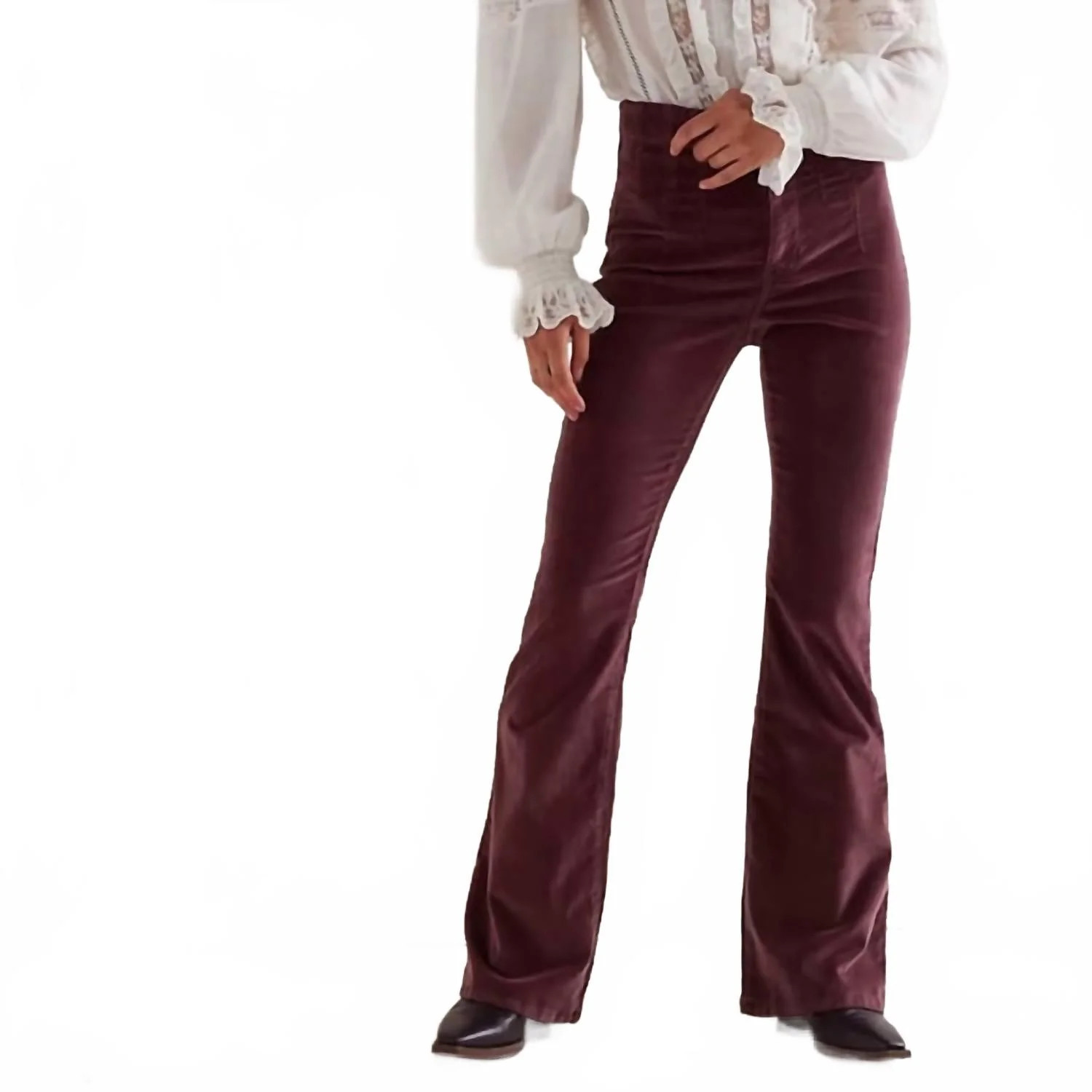 Jayde Cord Flare Jeans In Chocolate Truffle | Shop Simon