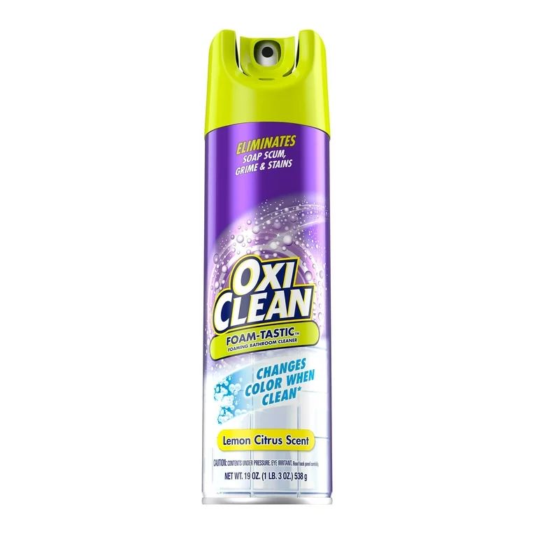 OxiClean Foam-Tastic Foaming Bathroom Cleaner, Removes Soap Scum, Grime & Stains, Lemon Scent, 19... | Walmart (US)