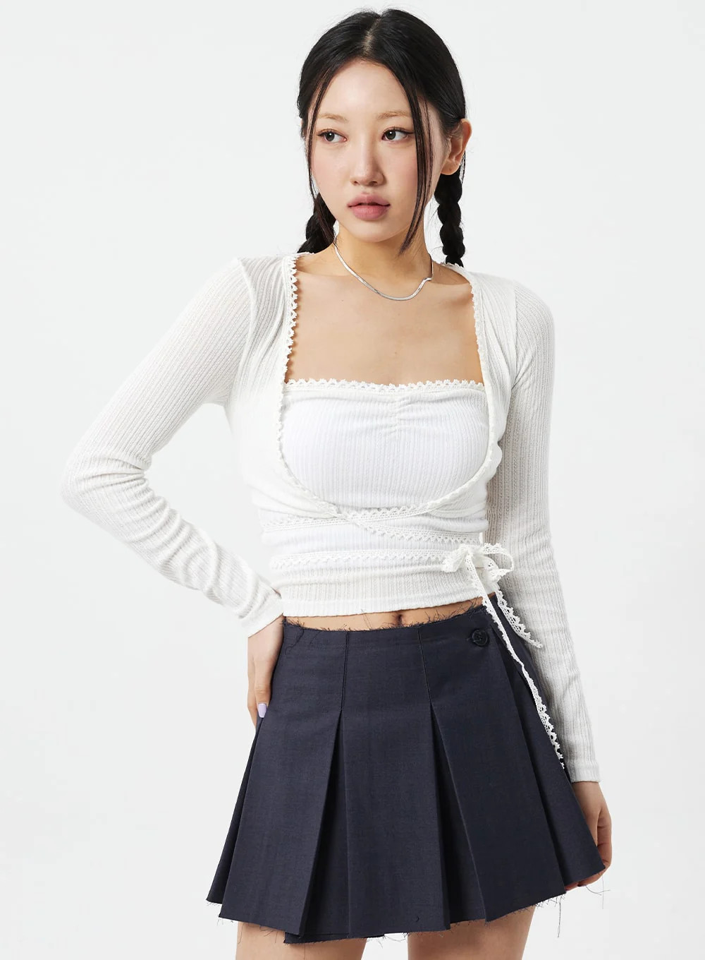 Lace Top And Cardigan Set CM324 | Lewkin