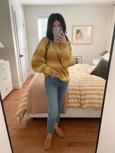 A bright color?? Who is she?? 🍋

Sweater - new favorite French brand Sessun! I dozed up to a Small. Linked a different color or you can get my color directly from Sessun (sorry, just can’t link via LTK).

Jeans - Madewell (runs large, size down 1-2 sizes. I’m in the 23 — I’m usually a 25 most places, 24 in Agoldes if that helps! But truly my favorite jeans this season.) FULL SIZE RUN ON BIG SALE VIA SHOPBOP - linked for you!

Loafers - old Vince

#LTKSeasonal #LTKstyletip