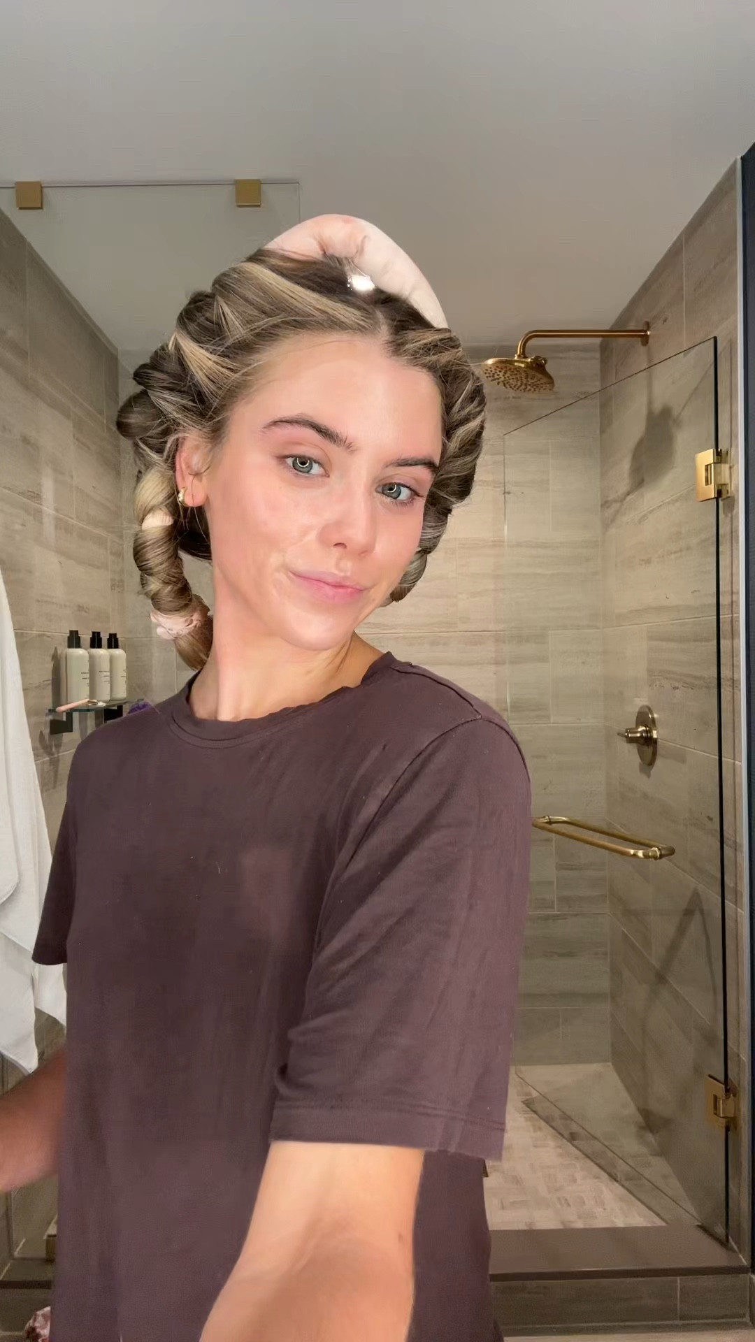 LTK Con day three makeup get ready with me. all of this makeup is coming straight from my travel bag so it’s what I’ve been using all week.  #LTKCON

- dibs love beam Perfector shade 2
- Haus labs foundation shade 200 
- Haus labs shade glossy cinnamon blonzer stick 
- Natasha Denona concealer shade n 2 
- dibs beauty desert island duo stick shade 5 blush 
- L’Oréal Paris blurrfection loose setting powder shade pink 
- dibs beauty baked bronzer shade Carmel cappuccino 
- Haus labs powder blush hibiscus haze 
- dibs beauty status stick shade high road highlight 
- Kosas setting spray 
- EYESHADOW is nars powder blush shade orgasm rush mixed with the the same powder bronzer I used 
- dibs beauty brown mascara 
- Huda beauty soft brown lip liner stain 
- Kosas lip liner shade mega 
- Maybelline shade ice lip gloss 
- Valentino eye to cheek palette shade 4 

#LTKBeauty #LTKFindsUnder50 #LTKTravel