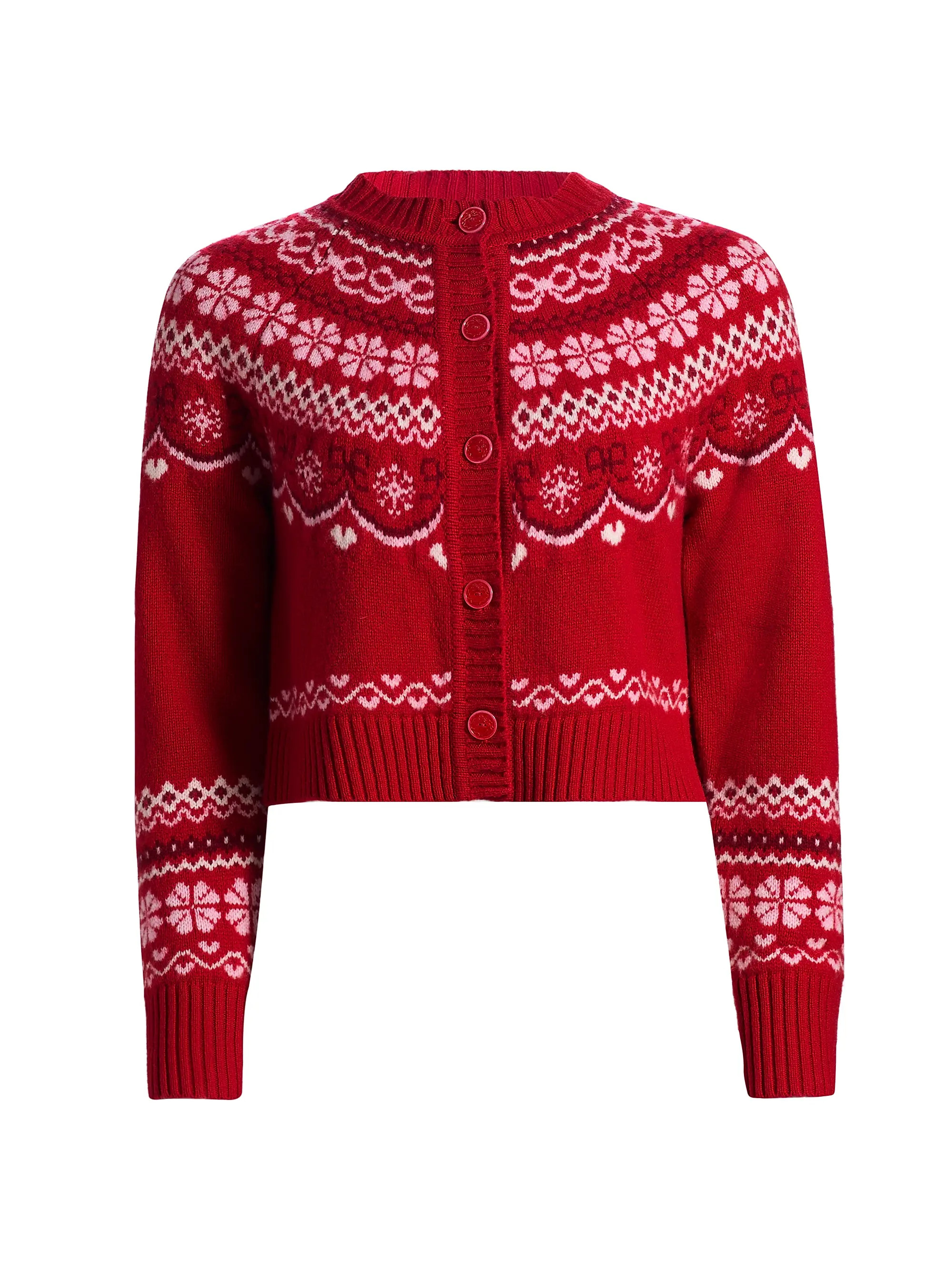 Shantae Wool Fair Isle-Style Crop Cardigan | Saks Fifth Avenue