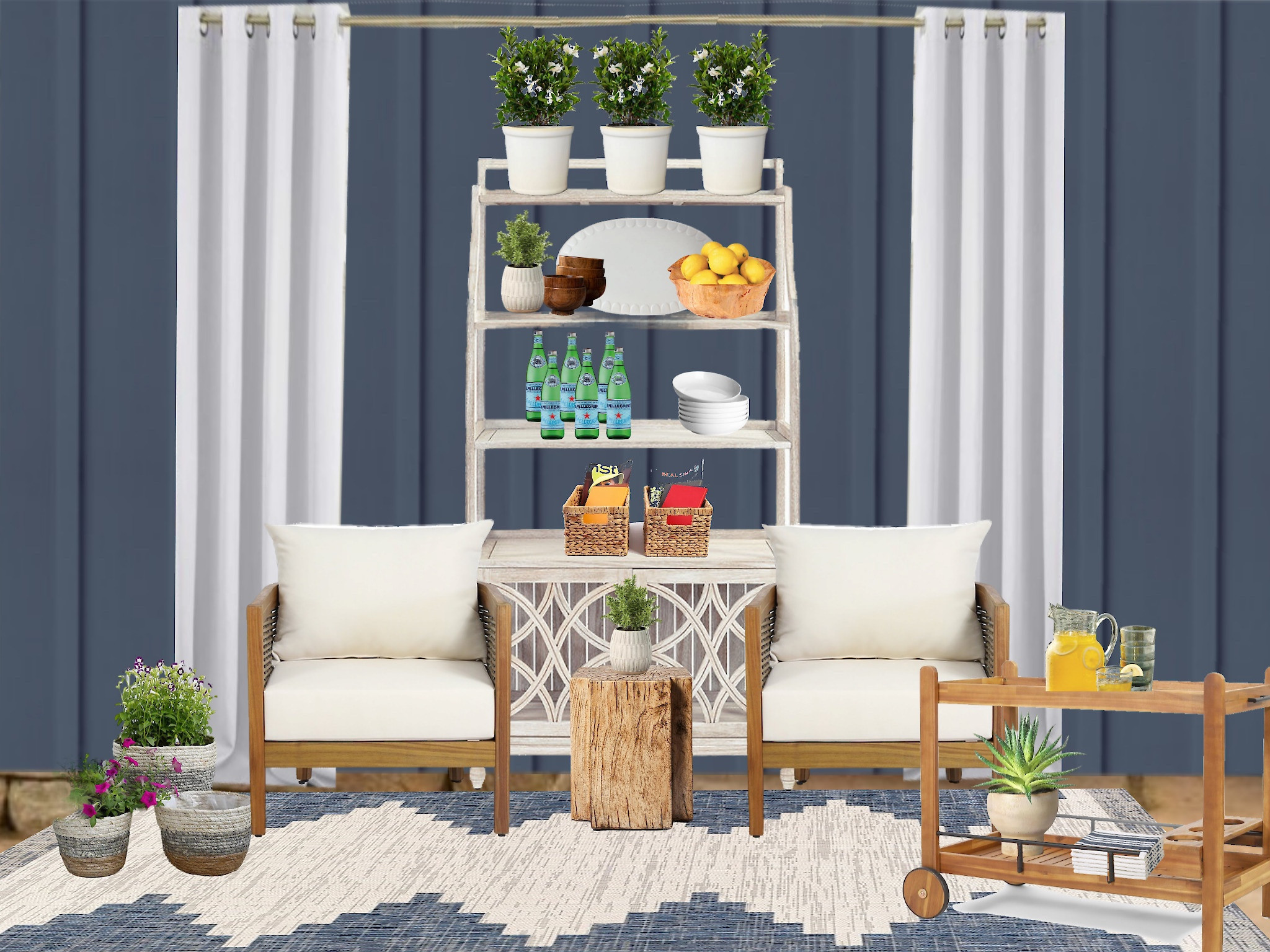 Sale alert! Check out this outdoor design inspiration ❤️ Love the mix of these organic and light textures that instantly update a backyard entertaining space with your budget in mind. Target, Walmart, Ballard Designs, Home Depot, bar cart, outdoor chairs, on sale, blue and white, outdoor furniture, outdoor rug, outdoor curtains, bowls, platter, pitcher, outdoor side table, woven chairs, outdoor armchairs, plants, summer decor, budget friendly home, modern style, traditional style, outdoor storage, outdoor entertaining, sale alert

#LTKSeasonal #LTKhome #LTKsalealert