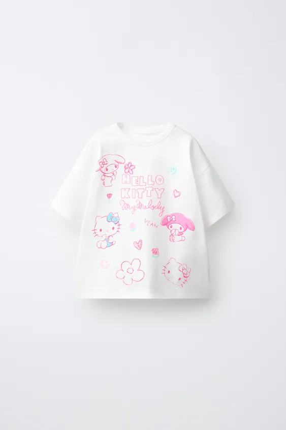EMBROIDERED HELLO KITTY \u00a9 SANRIO T-SHIRT | Zara US