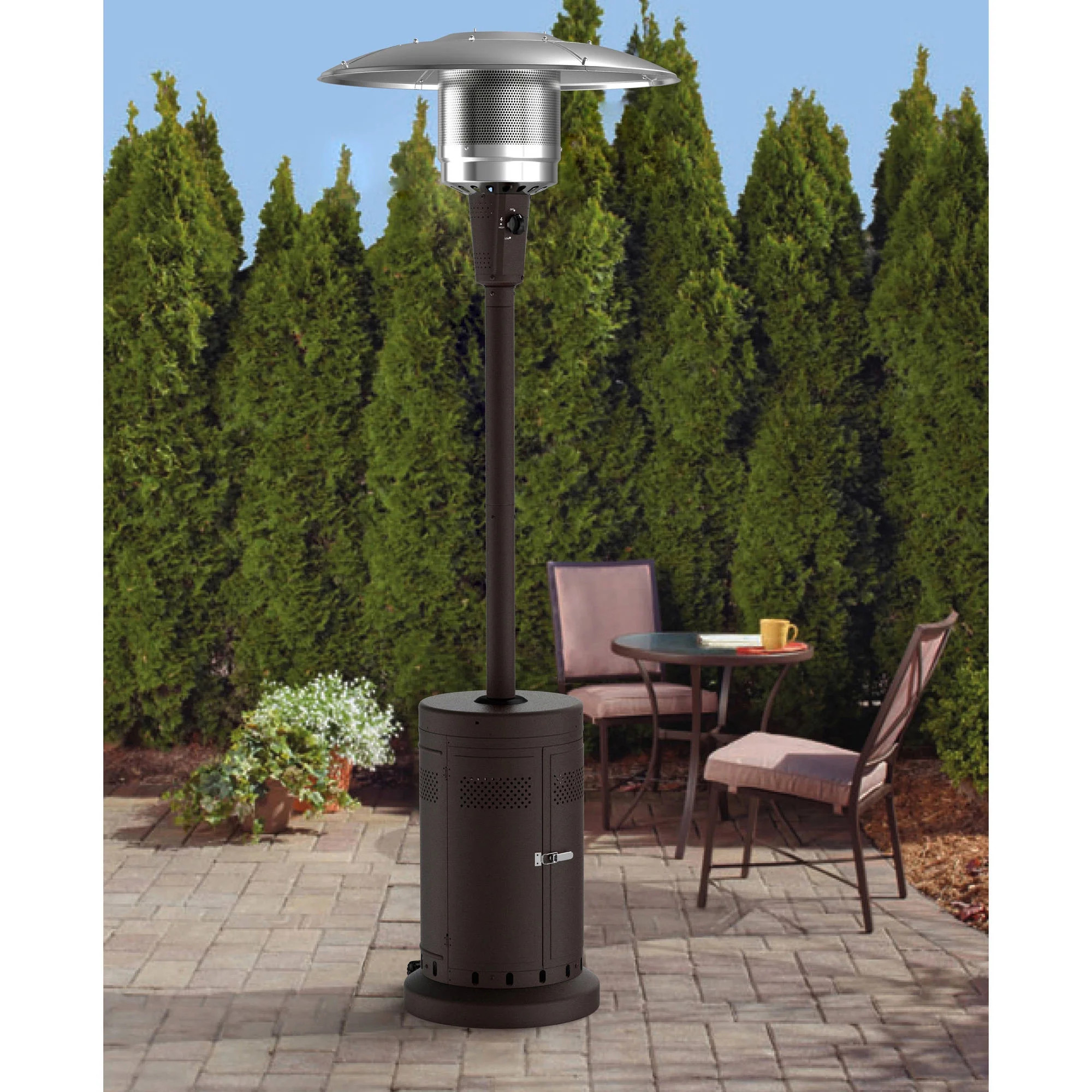 Mainstays Large Outdoor Patio Heater, Powder Coat Brown | Walmart (US)