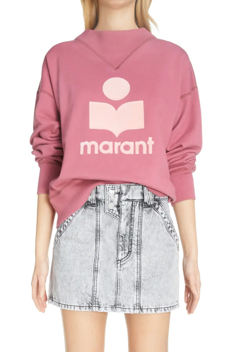 Isabel Marant Étoile Women's Moby Mock Neck Cotton Blend Sweatshirt | Nordstrom | Nordstrom