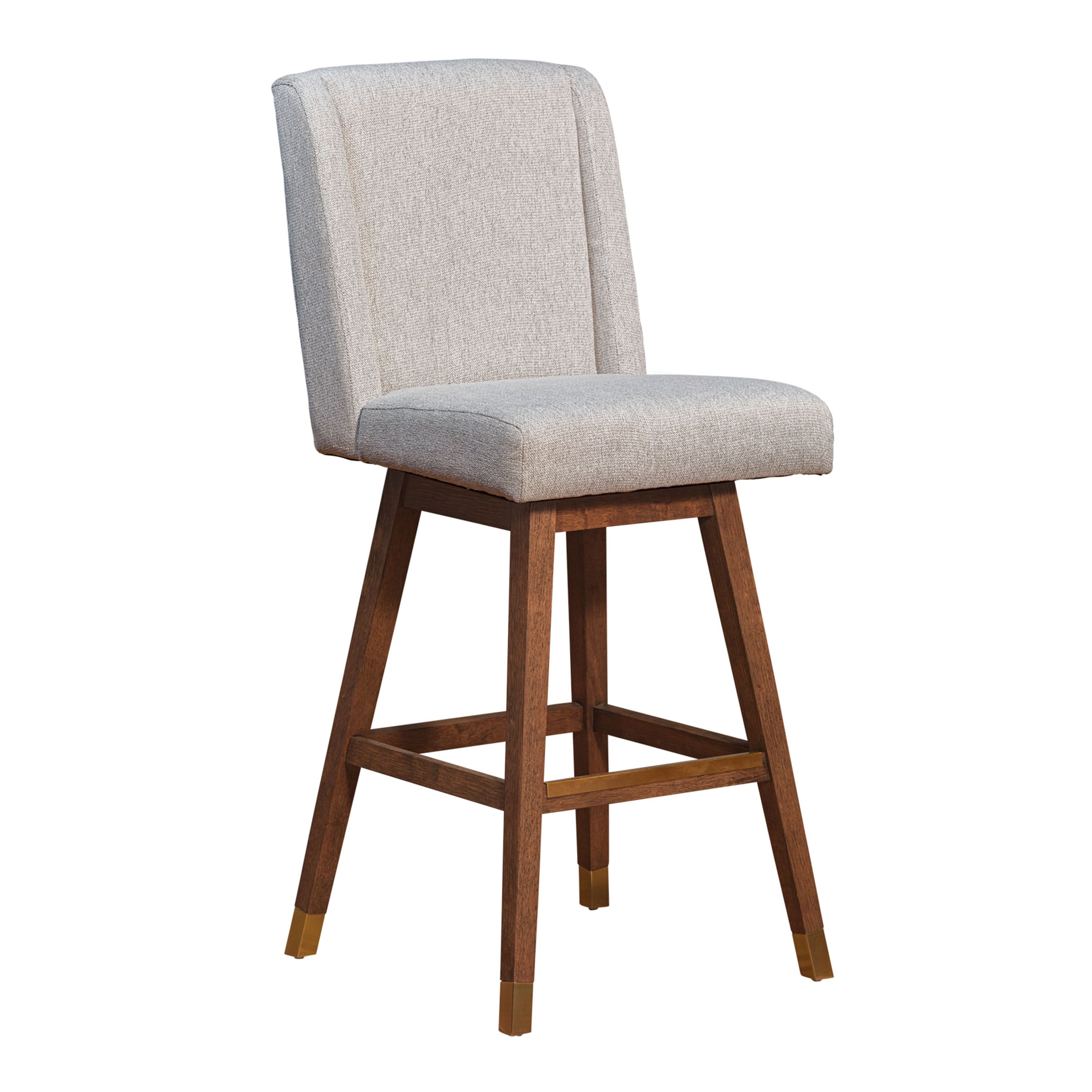 Albion Taupe Upholstered Swivel Barstool | World Market