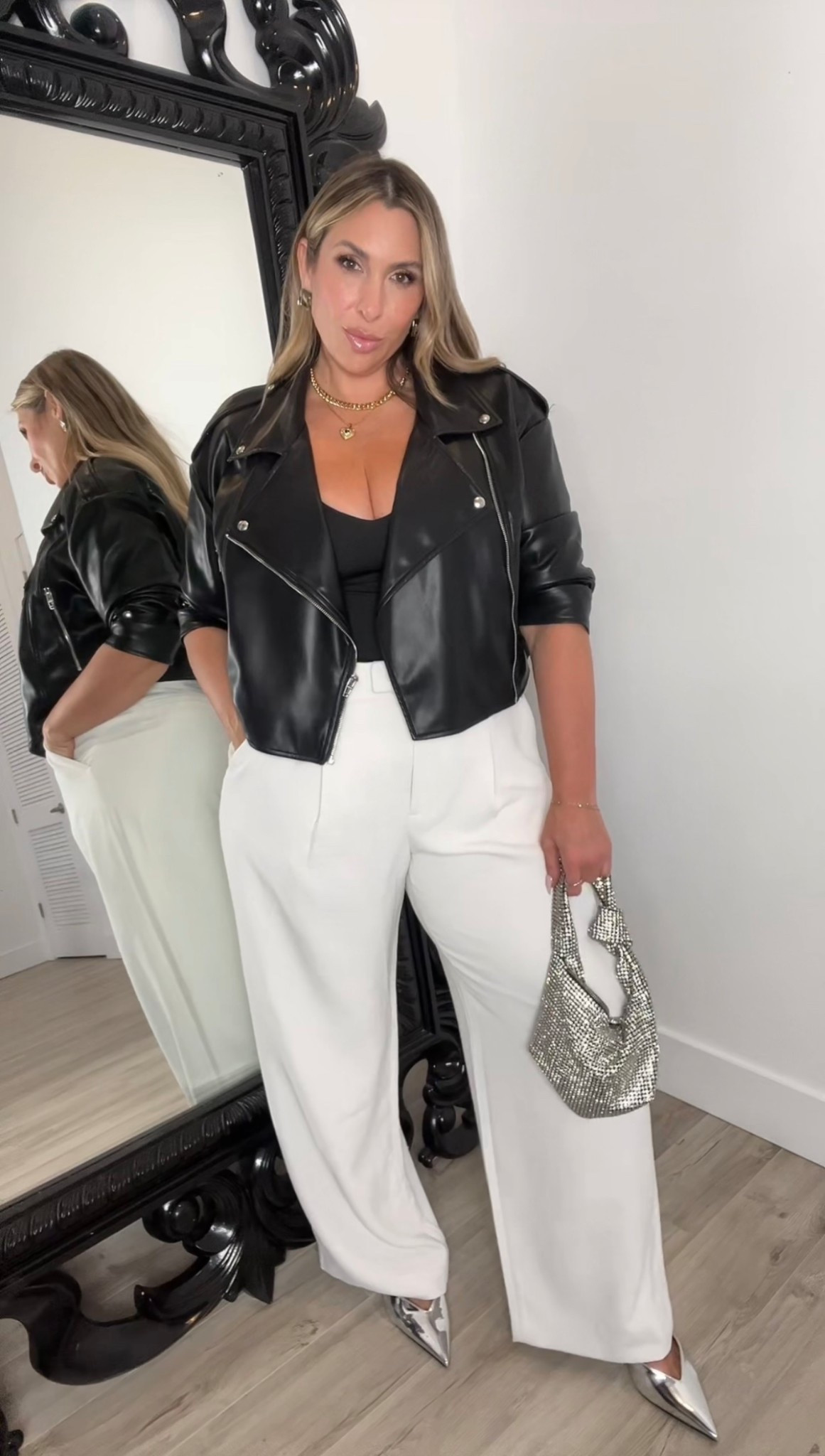 Midsize Date Night Look. 

my fav trouser ever: I size up to the 14 (32L) in the curve love. also linked the classic cut  

Cropped leather jacket (old Topshop). Linked other options. 

Amazon bodysuit sz XL. Also linked my fav amazon corset bodysuit sz XL. 

Amazon accessories. 

Steve madden mod mules 



#LTKMidsize #LTKStyleTip

#LTKStyleTip #LTKFallSale #LTKMidsize