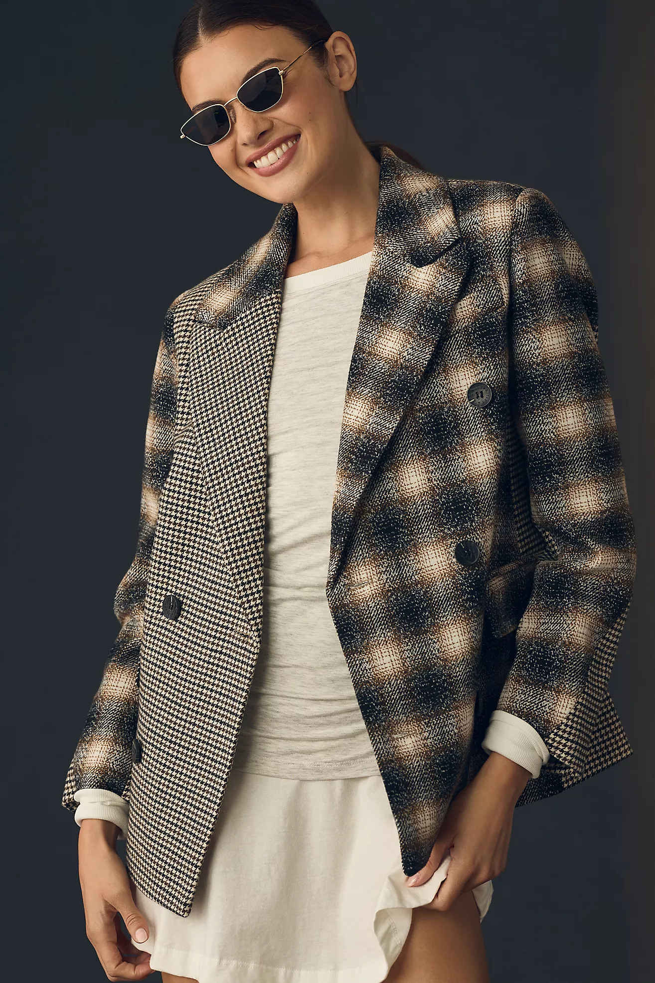 Avec Les Filles Mixed Plaid Menswear Blazer | Anthropologie (US)