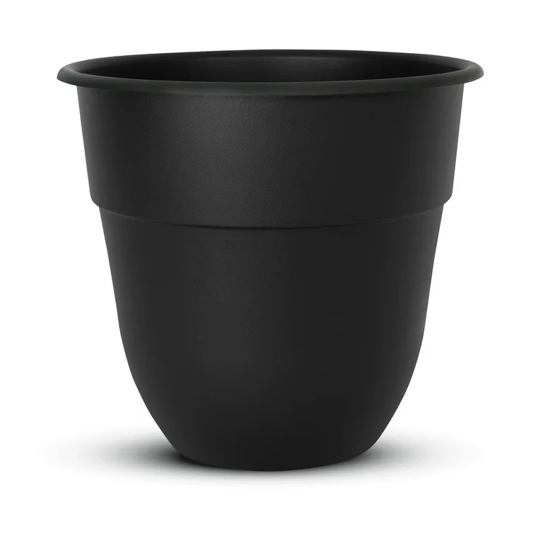 Suncast 10-inch Indoor/Outdoor Resin Flower Planter, Black | Walmart (US)
