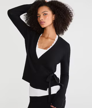 Cozy Wrap-Front Sweater | Aeropostale