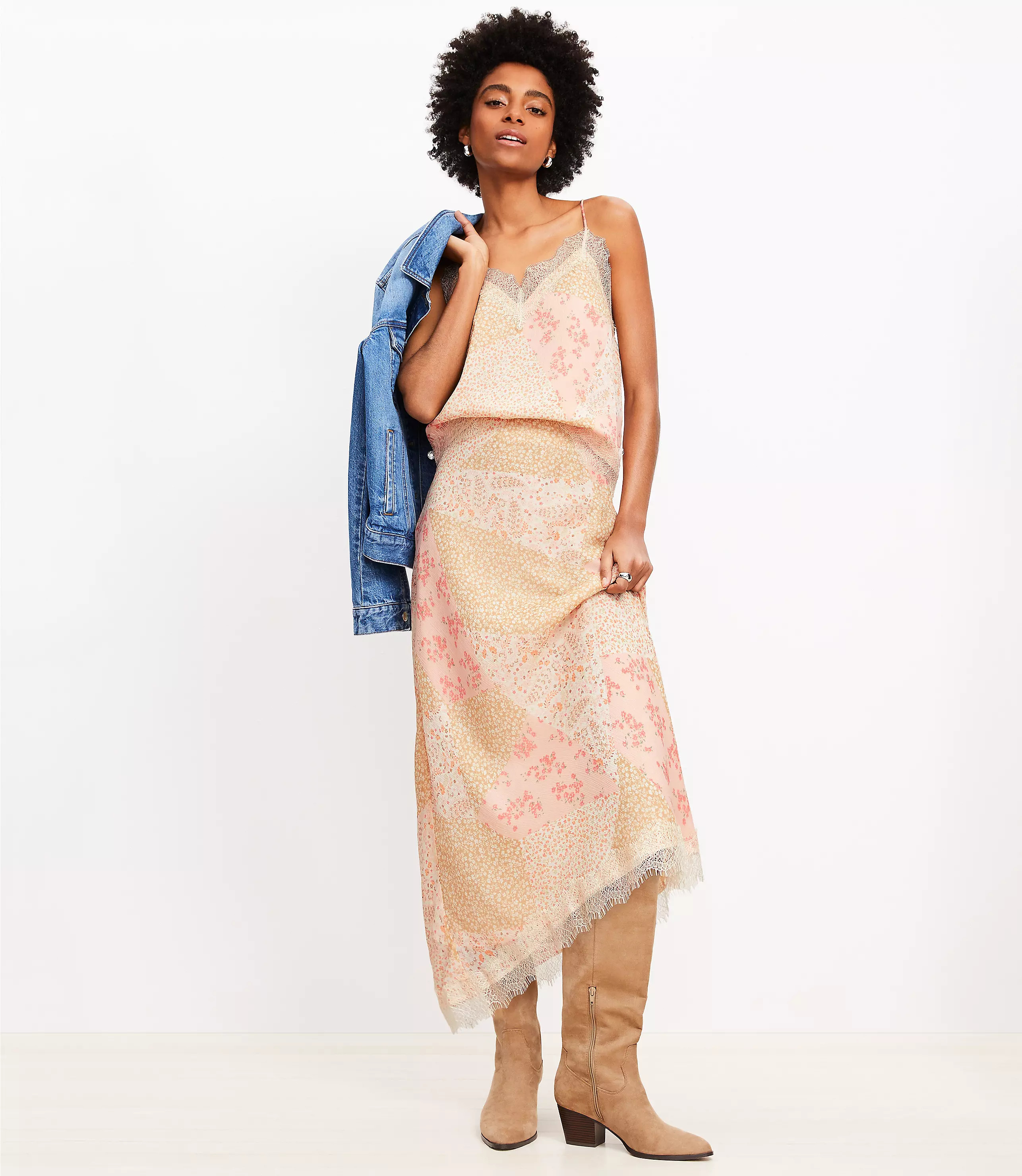 Floral Lace Trim V-Neck Cami | LOFT