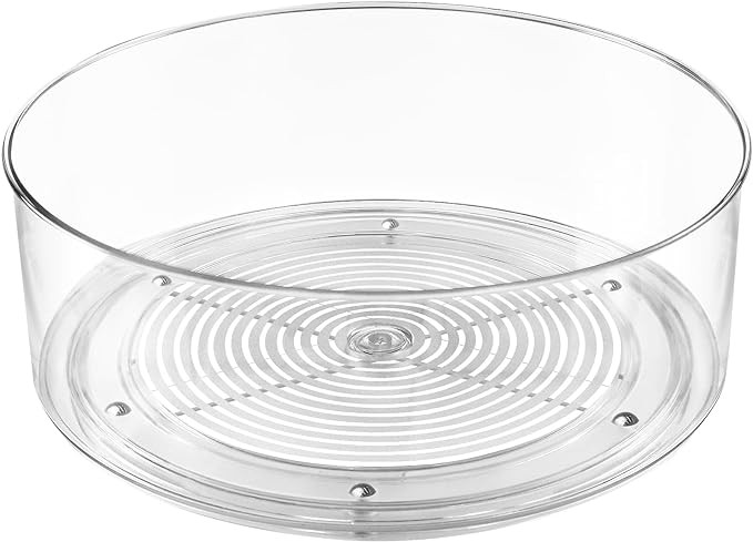 Refrigerator Lazy Susan, Clear Turntable Organizer, Pantry Lazy Susan Organizer, Plastic 360 Degr... | Amazon (US)
