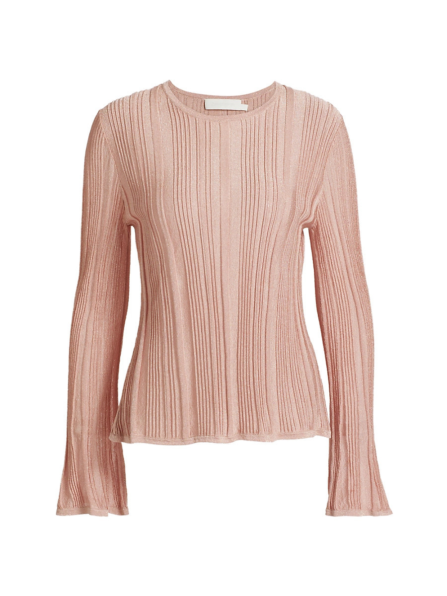 Women's Lucky Metallic Ribbed Top - Metallic Pink - Size 6 | Saks Fifth Avenue