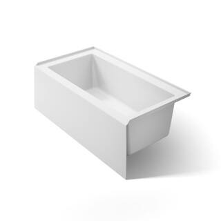 Underscore 60 in. x 32 in. Soaking Bathtub with Right-Hand Drain in White | The Home Depot